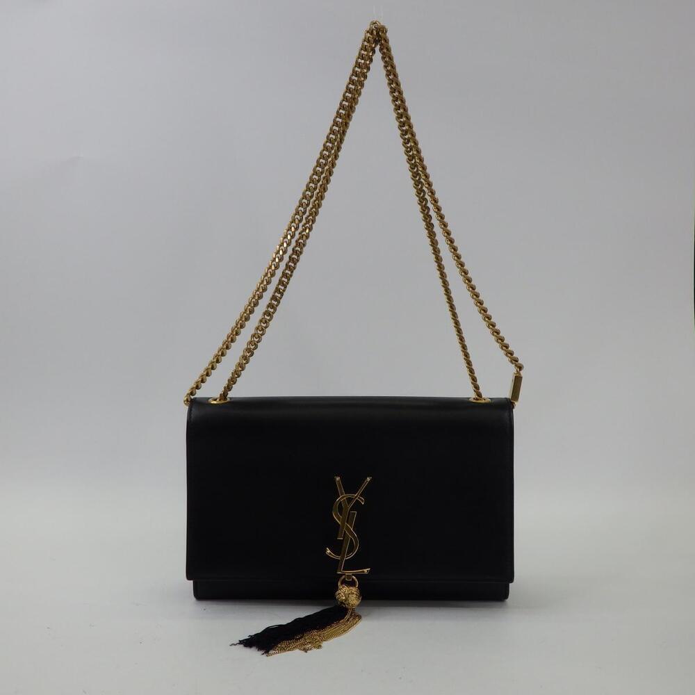 SAINT LAURENT Kate Leather Chain Shoulder Bag Black